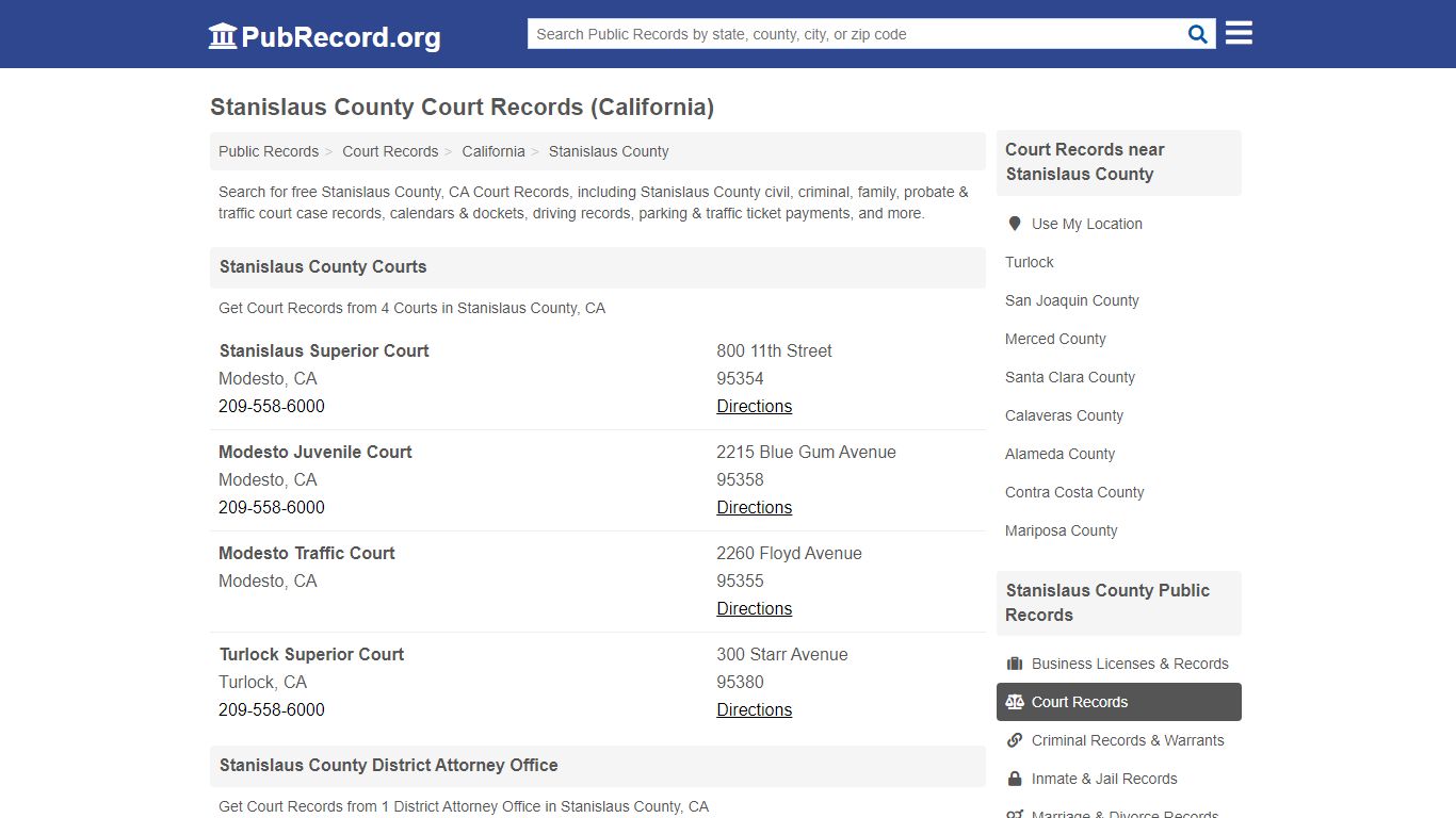Free Stanislaus County Court Records (California Court Records)